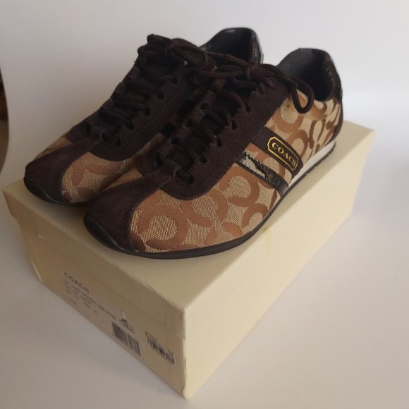 Coach Brown "Kathleen" Signature Sneakers - Picture 1 of 12